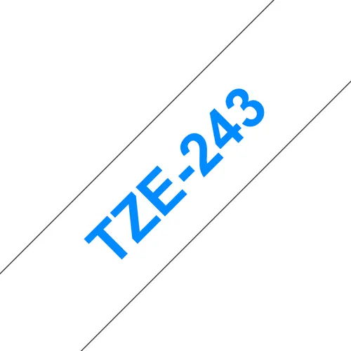 Brother TZE-243 taśmy do etykietowania Niebieski na białym