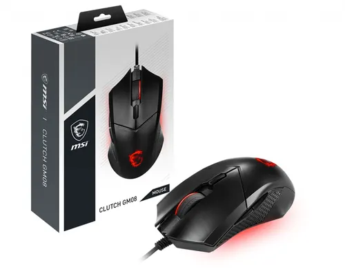 MSI Clutch GM08 myszka Gaming Oburęczny USB Typu-A Optyczny 4200 DPI (S12-0401800-CLA)