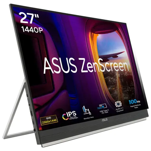 ASUS ZenScreen MB27ACF monitor komputerowy 68,6 cm (27") 2560 x 1440 px Quad HD LCD Czarny