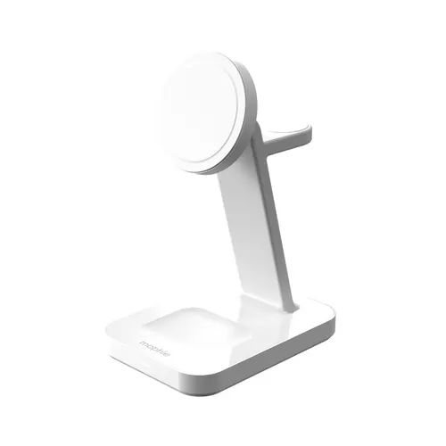 mophie Snap+ 3-in-1 Wireless Charge Stand Zestaw słuchawkowy, Smartfon, Smartwatch Biały USB Bezprzewodowe ładowanie Szybkie ładowanie Wewnętrzna