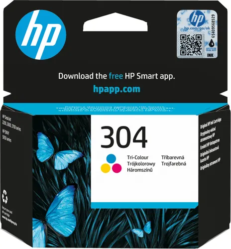 HP Oryginalny trójkolorowy wkład atramentowy 304