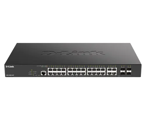 D-Link DGS-2000-28P przełącznik sieciowy Zarządzany L2/L3 Gigabit Ethernet (10/100/1000) Obsługa PoE 1U Czarny