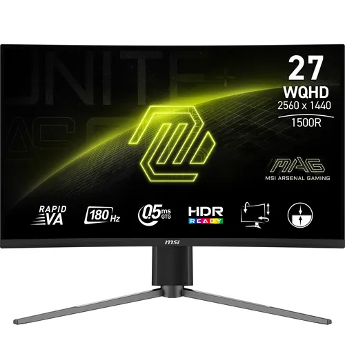 MSI MAG 27CQ6PF monitor komputerowy 68,6 cm (27") 2560 x 1440 px Wide Quad HD LCD Czarny