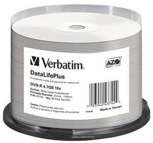 Verbatim DataLifePlus 4,7 GB DVD-R 50 szt., do nadruku atramentowego