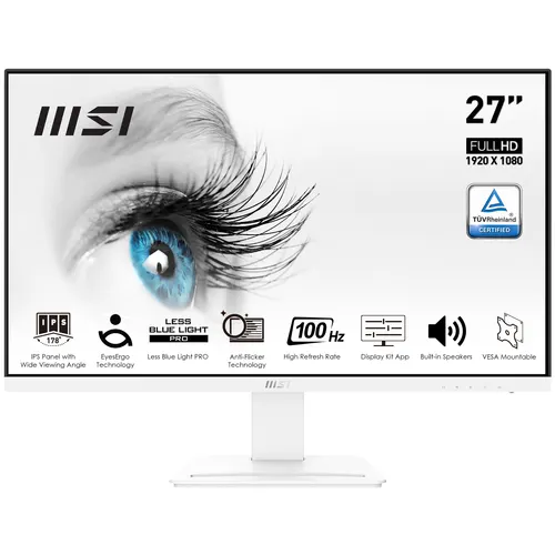 MSI Pro MP273AW monitor komputerowy 68,6 cm (27") 1920 x 1080 px Full HD LED Biały