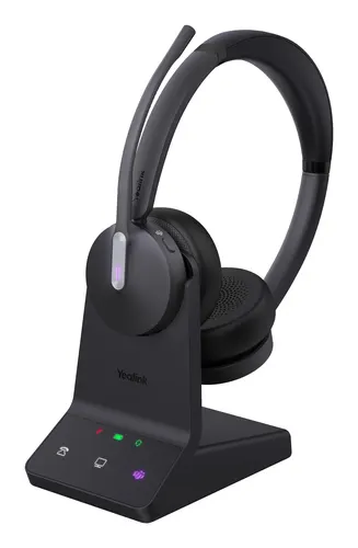 Yealink WH64 Dual Teams Headset Zestaw słuchawkowy Bezprzewodowy Opaska na głowę Biuro/centrum telefoniczne USB Type-C Bluetooth Czarny
