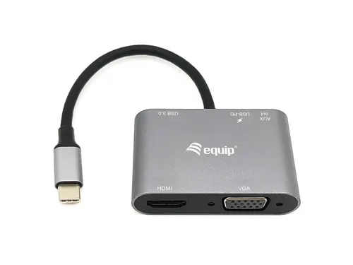 Equip 133483 stacja dokująca Przewodowa USB 3.2 Gen 1 (3.1 Gen 1) Type-C Czarny, Szary