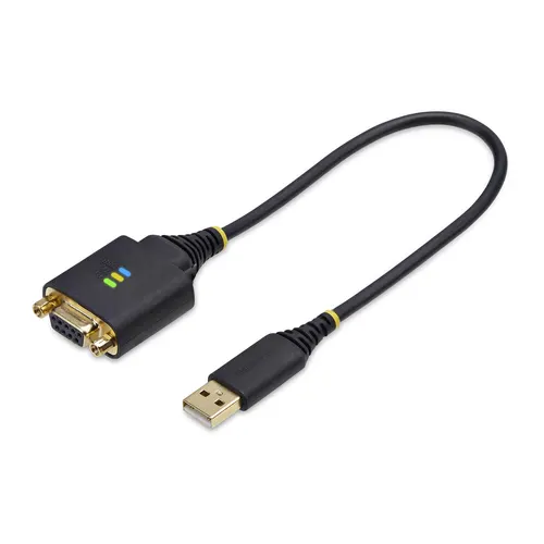 StarTech.com 1P1FFCN-USB-SERIAL kabel równoległy Czarny 0,3 m USB Typu-A DB-9