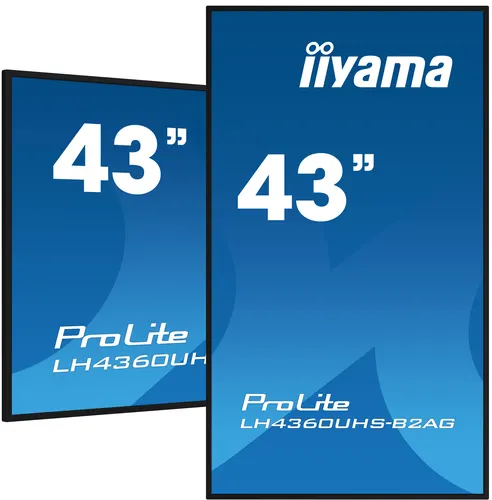 iiyama LH4360UHS-B2AG signage display Cyfrowa tablica A 108 cm (42.5") LED Wi-Fi 500 cd/m² 4K Ultra HD Czarny Procesor wbudowany Android 11 24/7
