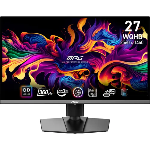 MSI MPG 271QRX QD-OLED monitor komputerowy 67,3 cm (26.5") 2560 x 1440 px Wide Quad HD Czarny