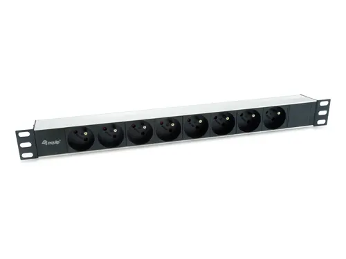 Equip 333313 rozdzielacz zasilania PDU 8 x gniazdo sieciowe 1U Czarny, Srebrny