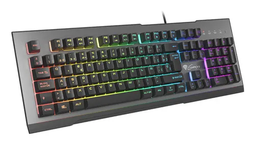GENESIS Rhod 500 RGB klawiatura Gaming USB QWERTY Hiszpański Czarny, Szary
