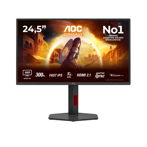 AOC G4 Q25G4SR monitor komputerowy 62,2 cm (24.5") 2560 x 1440 px Quad HD LED Czarny, Czerwony