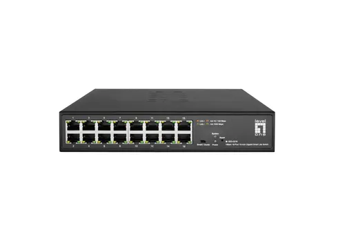 LevelOne GES-2216 przełącznik sieciowy Zarządzany L2 Gigabit Ethernet (10/100/1000) Czarny