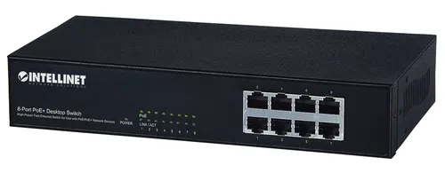 Intellinet 560764 przełącznik sieciowy Fast Ethernet (10/100) Obsługa PoE Czarny