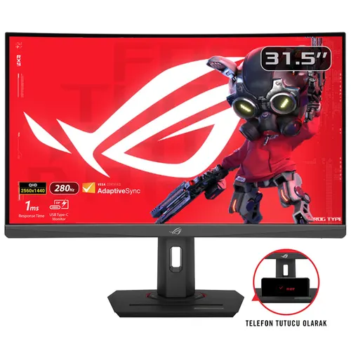 ASUS ROG Strix XG32WCMS monitor komputerowy 80 cm (31.5") 2560 x 1440 px Quad HD LCD Czarny