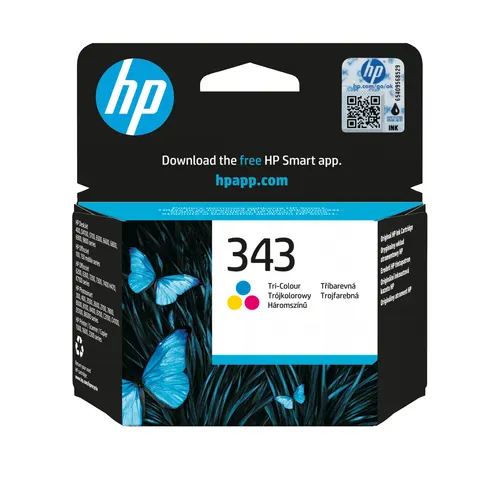 HP 343 oryginalny wkład atramentowy trójkolorowy, opakowanie DE/FR/NL/BE/UK/SE