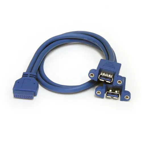 StarTech.com USB3SPNLAFHD przejściówka do kabli 2 x USB A IDC Niebieski