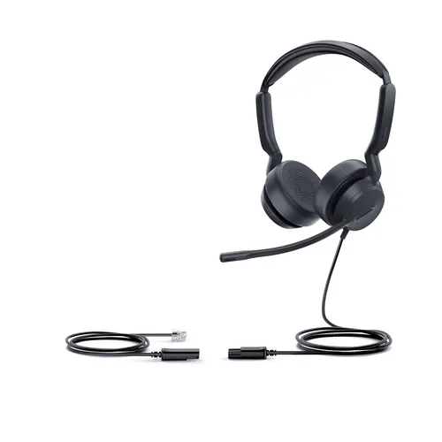 Yealink YHS36 E2 Dual Headset Zestaw słuchawkowy Przewodowa Opaska na głowę Biuro/centrum telefoniczne Czarny