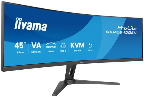 iiyama G-MASTER 45"LCD Curved Bus. UWQHD monitor komputerowy 113 cm (44.5") 5120 x 1440 px Dual QHD LED Czarny