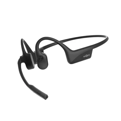 SHOKZ OpenComm2 Zestaw słuchawkowy Przewodowy i Bezprzewodowy Opaska na głowę Biuro/centrum telefoniczne USB Type-C Bluetooth Czarny
