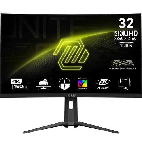MSI MAG 321CUP monitor komputerowy 80 cm (31.5") 3840 x 2160 px 4K Ultra HD Czarny