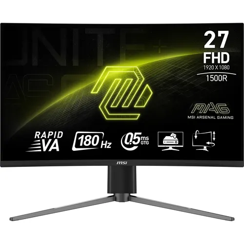 MSI MAG 27C6PF monitor komputerowy 68,6 cm (27") 1920 x 1080 px Full HD Czarny