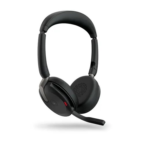 Jabra Evolve2 65 Flex Zestaw słuchawkowy Bezprzewodowy Opaska na głowę Biuro/centrum telefoniczne USB Typu-A Bluetooth Podstawka do ładowania, MS Teams, USB-A, z podstawką ładującą