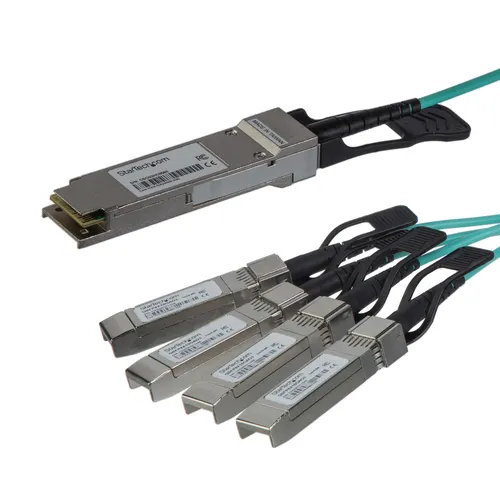 StarTech.com QSFP4X10GAO7 kabel InfiniBand / światłowodowy 7 m QSFP+ 4x SFP+ Czarny
