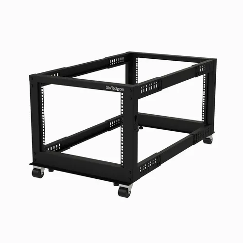 StarTech.com 4POSTRACK8U stojak 8U Stojak wolnostojący Czarny