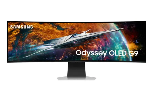 Samsung G95SC monitor komputerowy 124,5 cm (49") 5120 x 1440 px Dual QHD OLED Srebrny