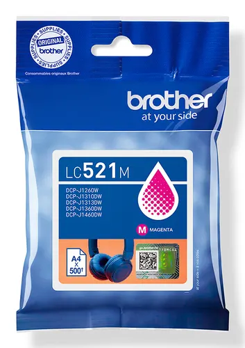 Brother LC521M nabój z tuszem 1 szt. Oryginalny Purpurowy