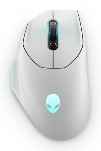 Alienware AW620M myszka Gaming Dla praworęcznych RF Wireless + USB Type-C Optyczny 26000 DPI, biały (Lunar Light)