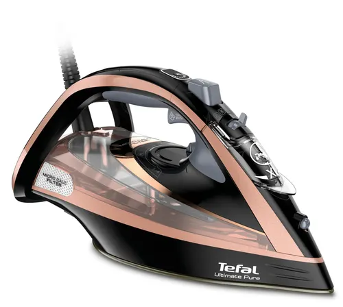 Tefal Ultimate Pure FV9845 Żelazko suche i parowe Stopa Durilium Autoclean 3100 W Czarny, Miedziany