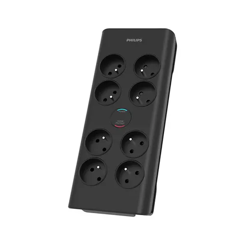 Philips SPN7080BA/60 ochrona przeciwprzepięciowa Czarny 8 x gniazdo sieciowe 2 m