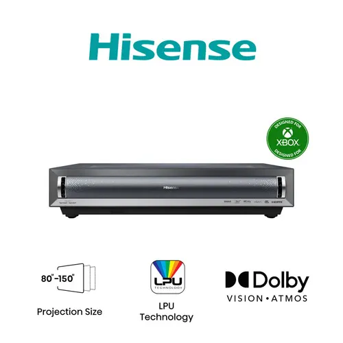 Hisense PX3 projektor Projektor ultrakrótkiego rzutu 2800 ANSI lumenów UHD 4K (3840x2160) Czarny, Ciemny Szary