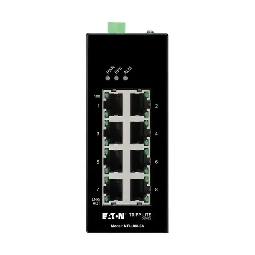 Eaton NFI-U08-2A przełącznik sieciowy Nie zarządzany Fast Ethernet (10/100) Szyna DIN Czarny