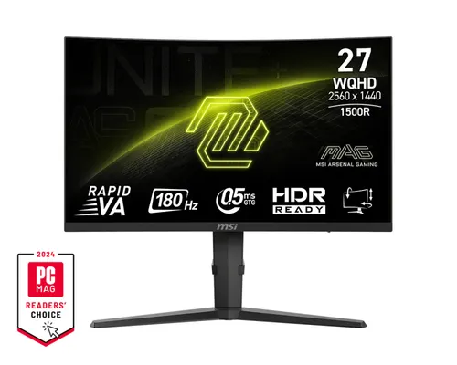 MSI MAG 275CQPF monitor komputerowy 68,6 cm (27") 2560 x 1440 px Wide Quad HD LCD Czarny