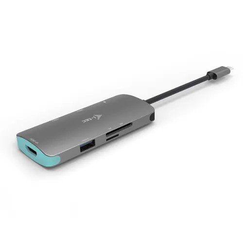 i-tec Metal C31NANODOCKPD stacja dokująca Przewodowa USB 3.2 Gen 1 (3.1 Gen 1) Type-C Srebrny, Turkusowy