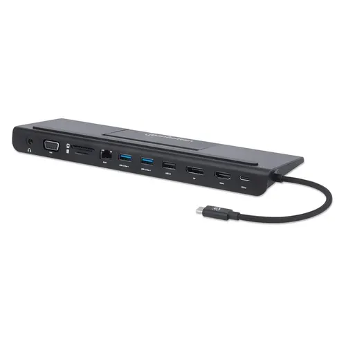 Manhattan 153478 stacja dokująca Przewodowa USB 3.2 Gen 1 (3.1 Gen 1) Type-C Czarny