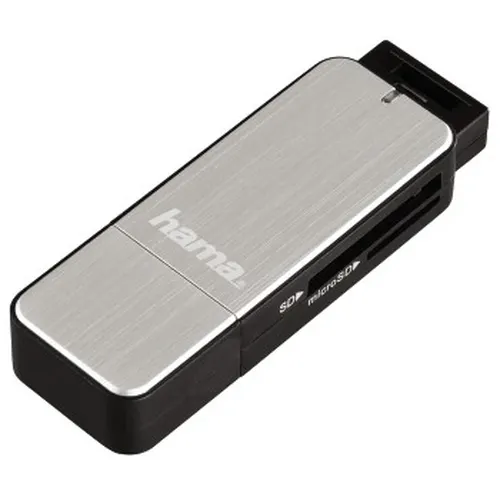 Hama 123900 czytnik kart USB 3.2 Gen 1 (3.1 Gen 1) Czarny, Srebrny