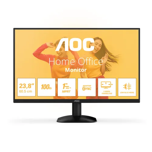 AOC B3 24B35HM2 monitor komputerowy 60,5 cm (23.8") 1920 x 1080 px Full HD LED Czarny