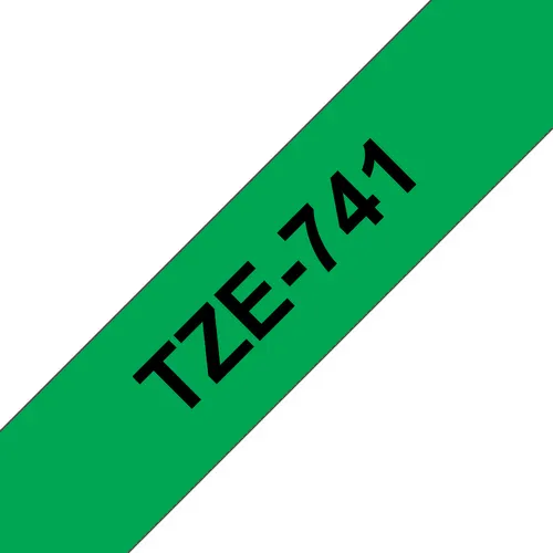 Brother TZE-741 taśmy do etykietowania Czarny na zielonym TZ