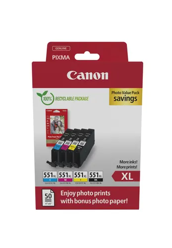 Canon 6443B008 nabój z tuszem 4 szt. Oryginalny Wysoka (XL) wydajność Czarny, Cyjan, Purpurowy, Żółty