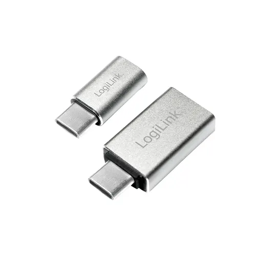 LogiLink AU0040 przejściówka do kabli USB 3.1 C USB 3.0 A, Micro USB 2.0 Aluminium