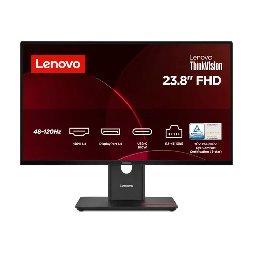 Lenovo ThinkVision T24D-40 monitor komputerowy 60,5 cm (23.8") 1920 x 1080 px Full HD LCD Czarny