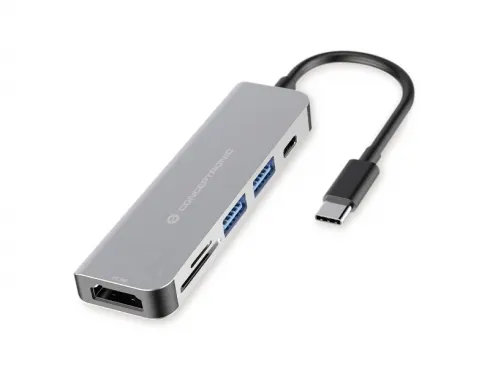 Conceptronic DONN02G stacja dokująca USB 3.2 Gen 1 (3.1 Gen 1) Type-C Aluminium