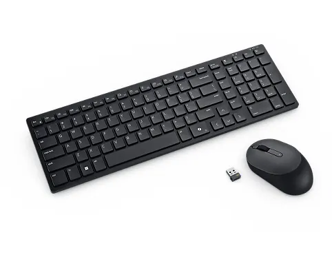 DELL Kompaktowa cicha klawiatura i mysz Pro — KM555 - US International (QWERTY) (580-BBVV)
