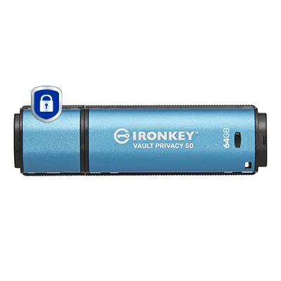 Kingston Technology IronKey 64GB Vault Privacy 50 szyfrowaniem AES-256, FIPS 197