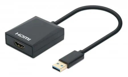 Manhattan 153690 zewnętrzna karta graficzna usb Czarny